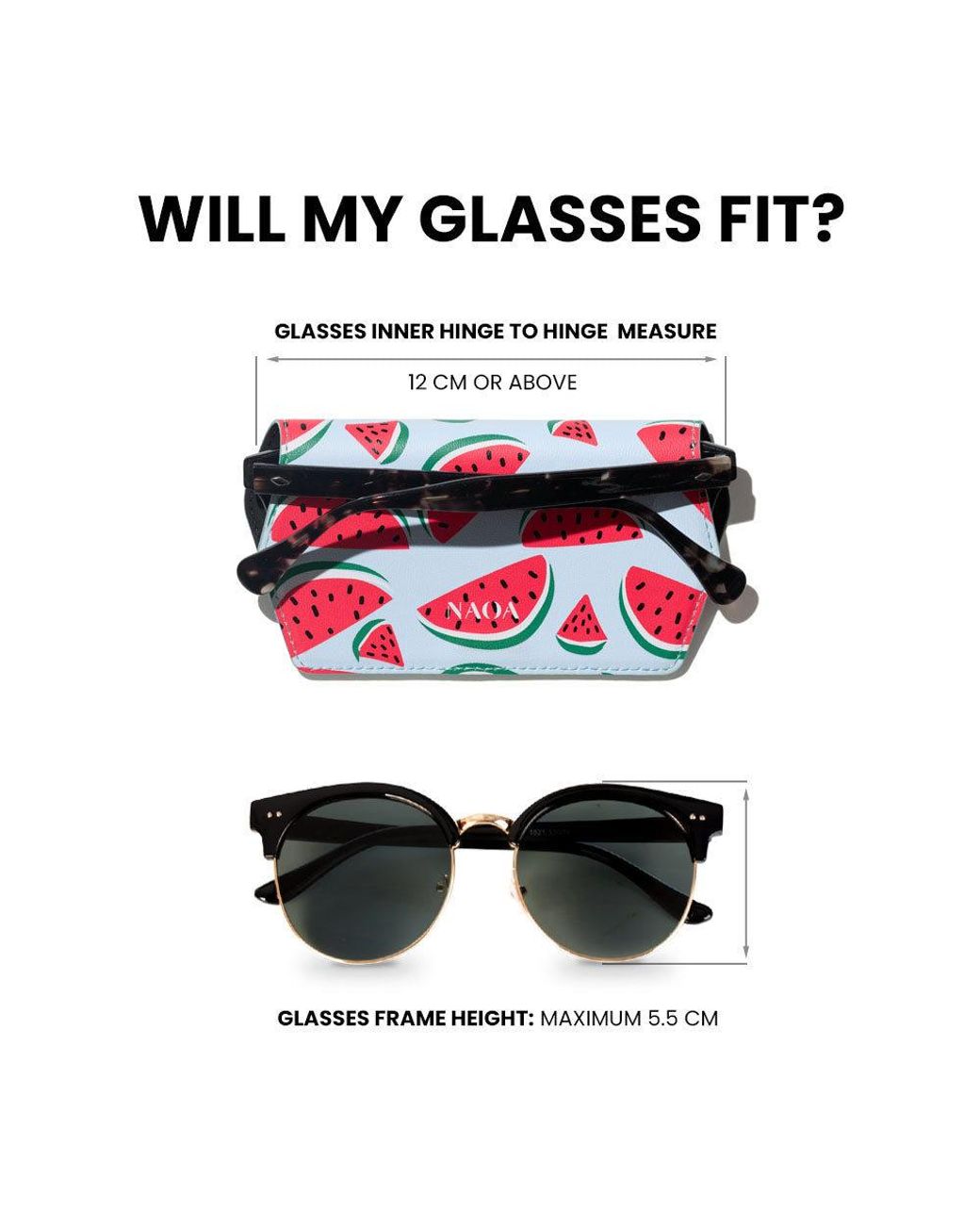 Naoa Red Slim Glasses Case Watermelon