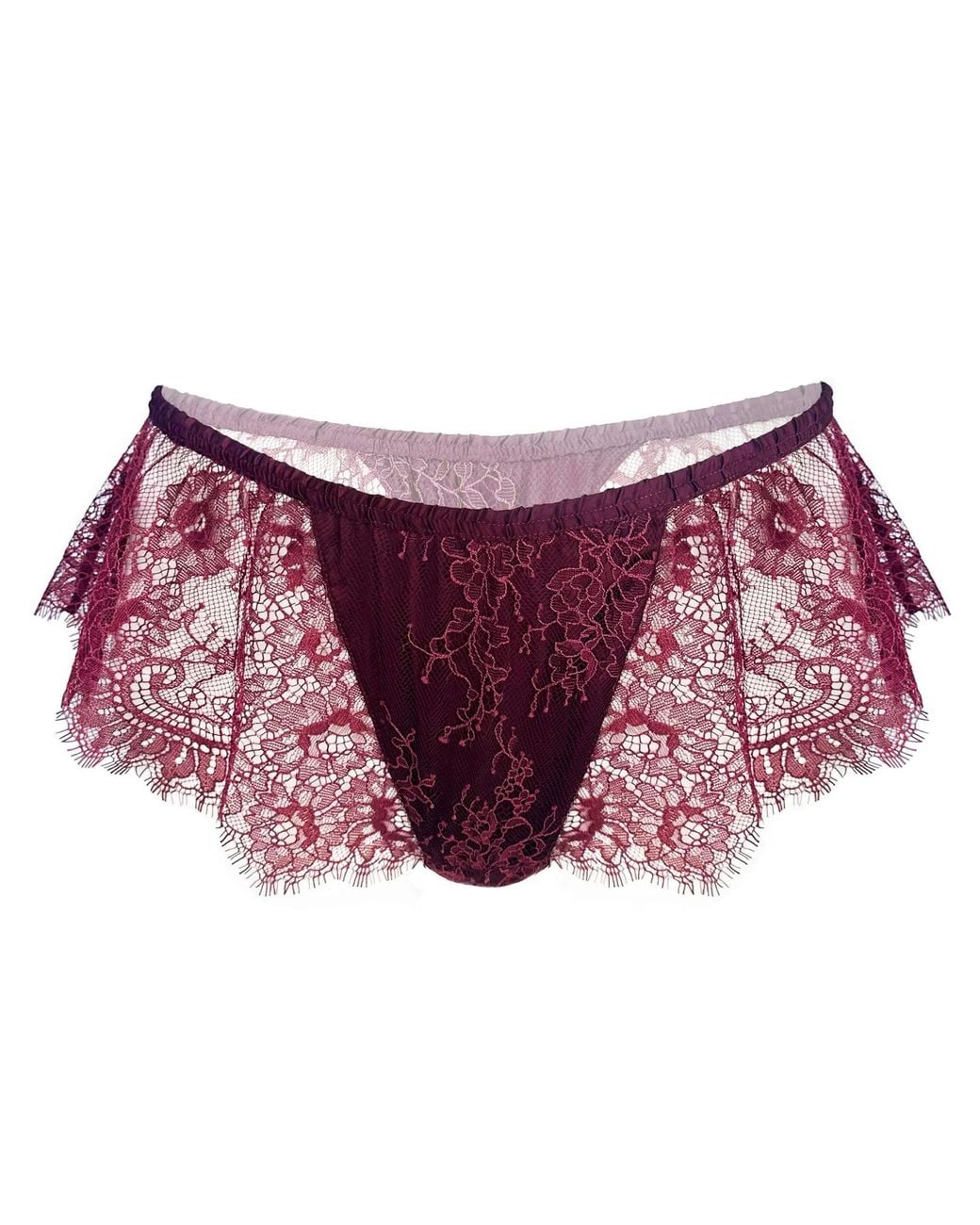 MONIQUE MORIN LINGERIE Purple Moonstruck Lace Shorts Velvet