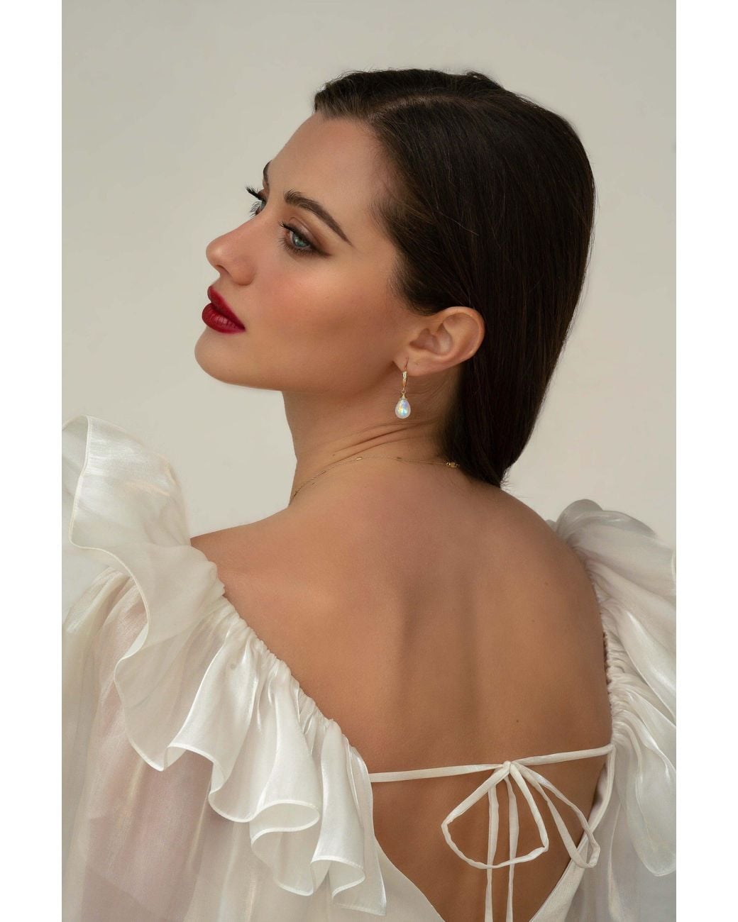 Katy Faye Metallic Neutrals Avery Moonstone Earrings
