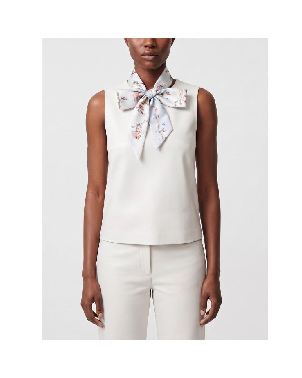 Jessie Zhao New York Metallic Silk Skinny Scarf Dawn Garden