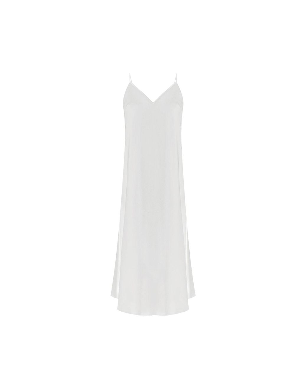 Avenue 8 White Silk Lace Midi Slip Dress