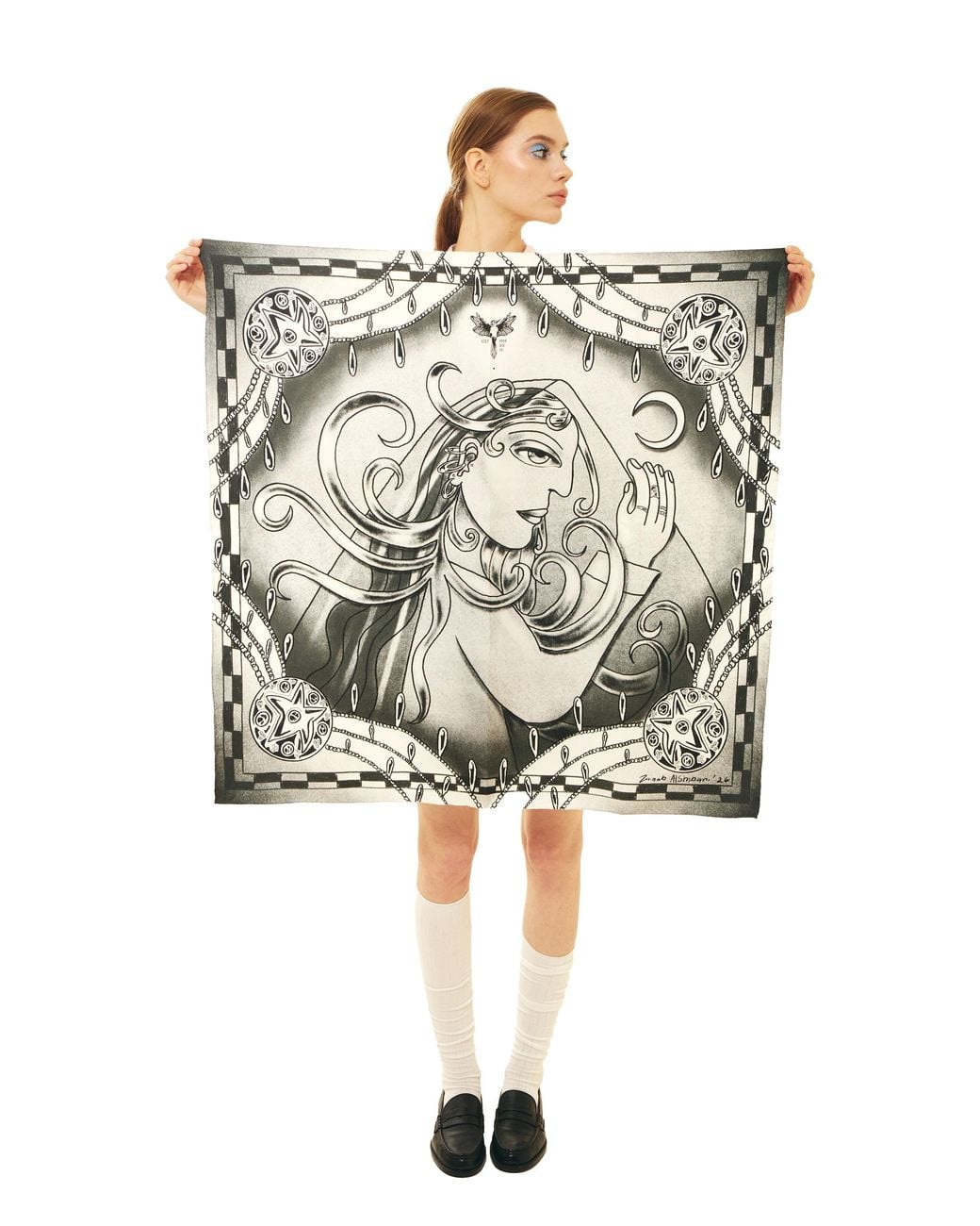 Tash and Ley Metallic Resurgence 90X90 Silk Scarf
