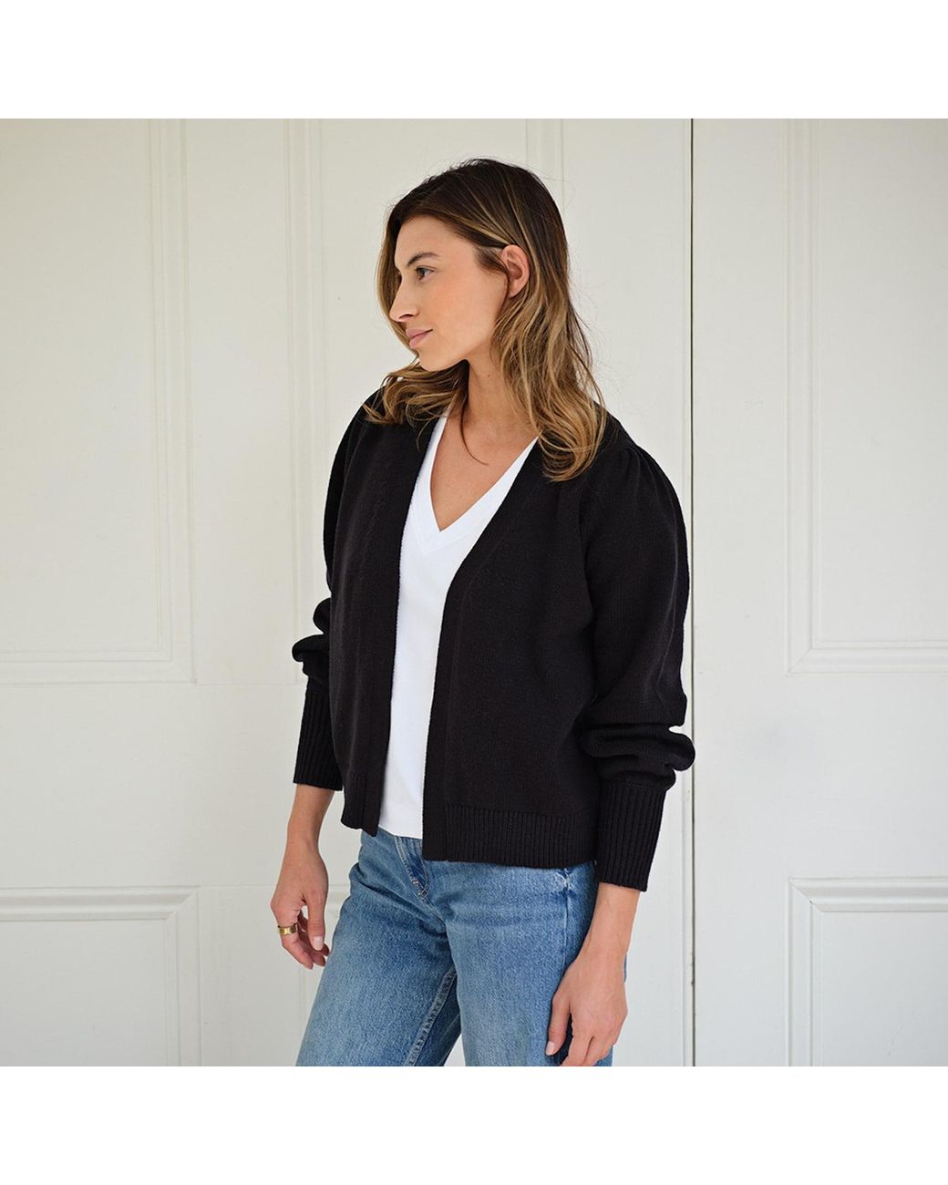 Cove Black Kaia Boxy Cardigan