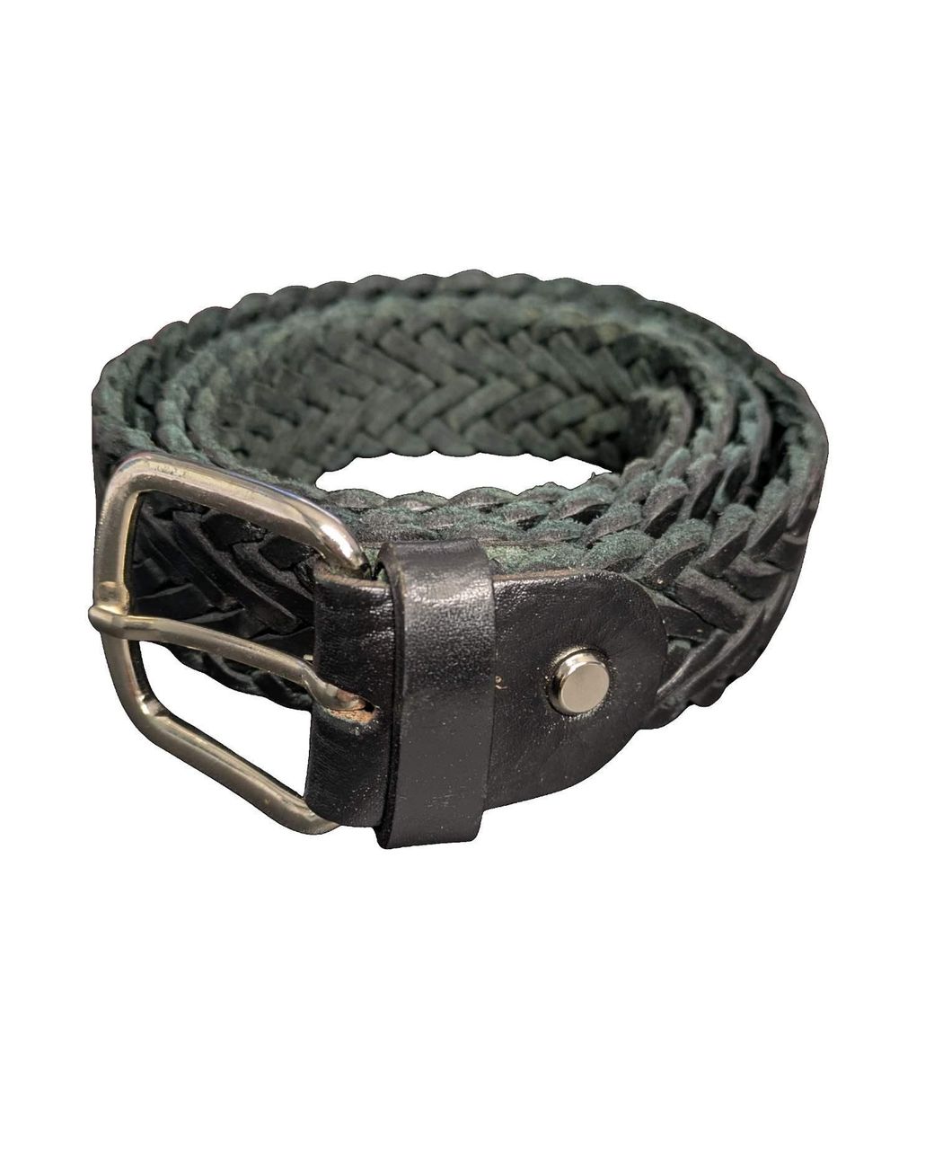Berber Leather Black Braided Leather Belt