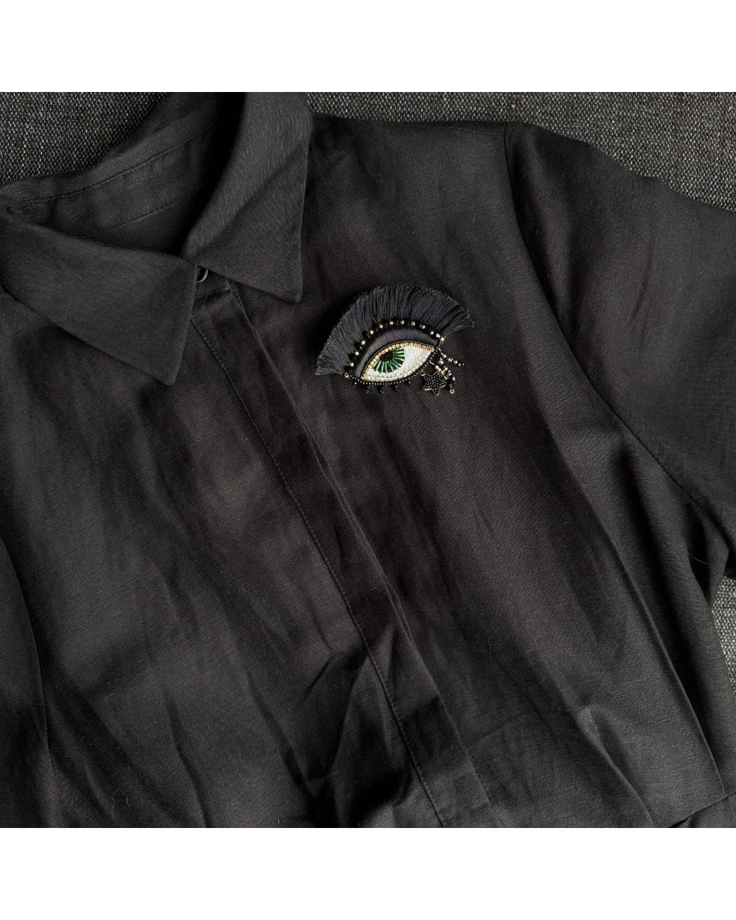 VETKA Black Eye Brooch With Fringe – Witch Charm