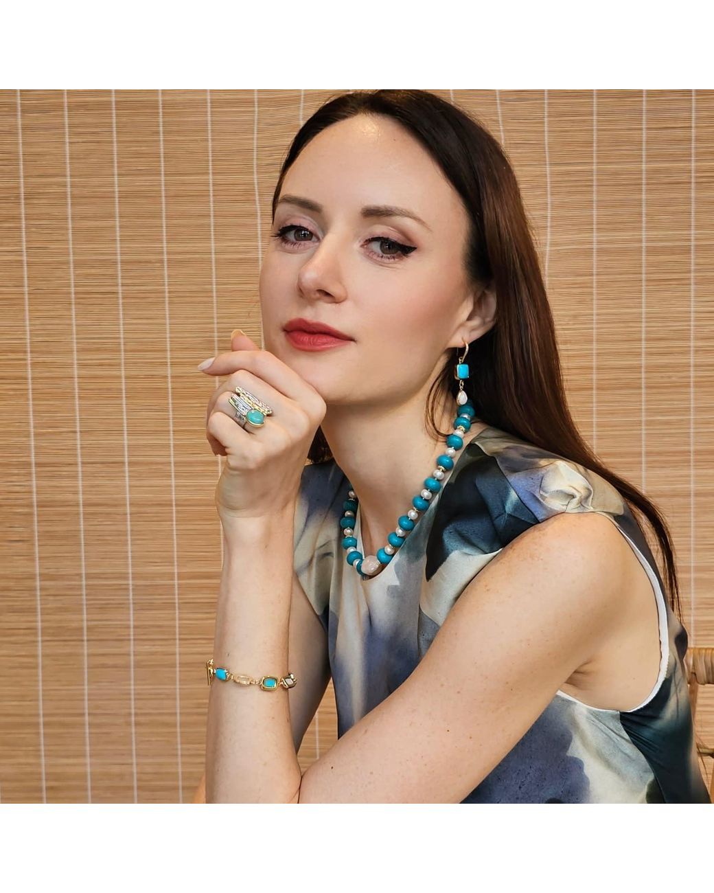 Farra Blue And Moonstone Elegance Bracelet
