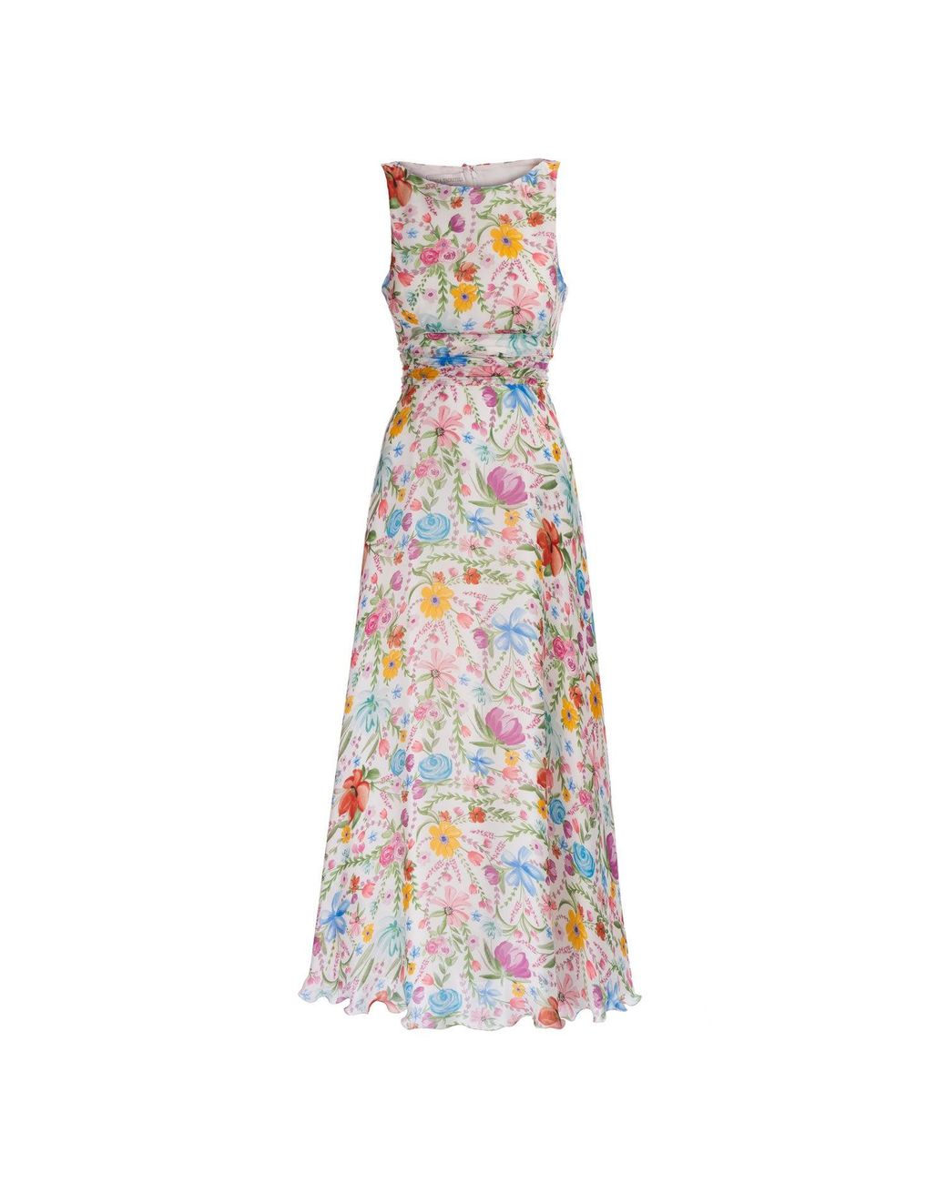 Sofia Tsereteli White Watercolour Garden Gown