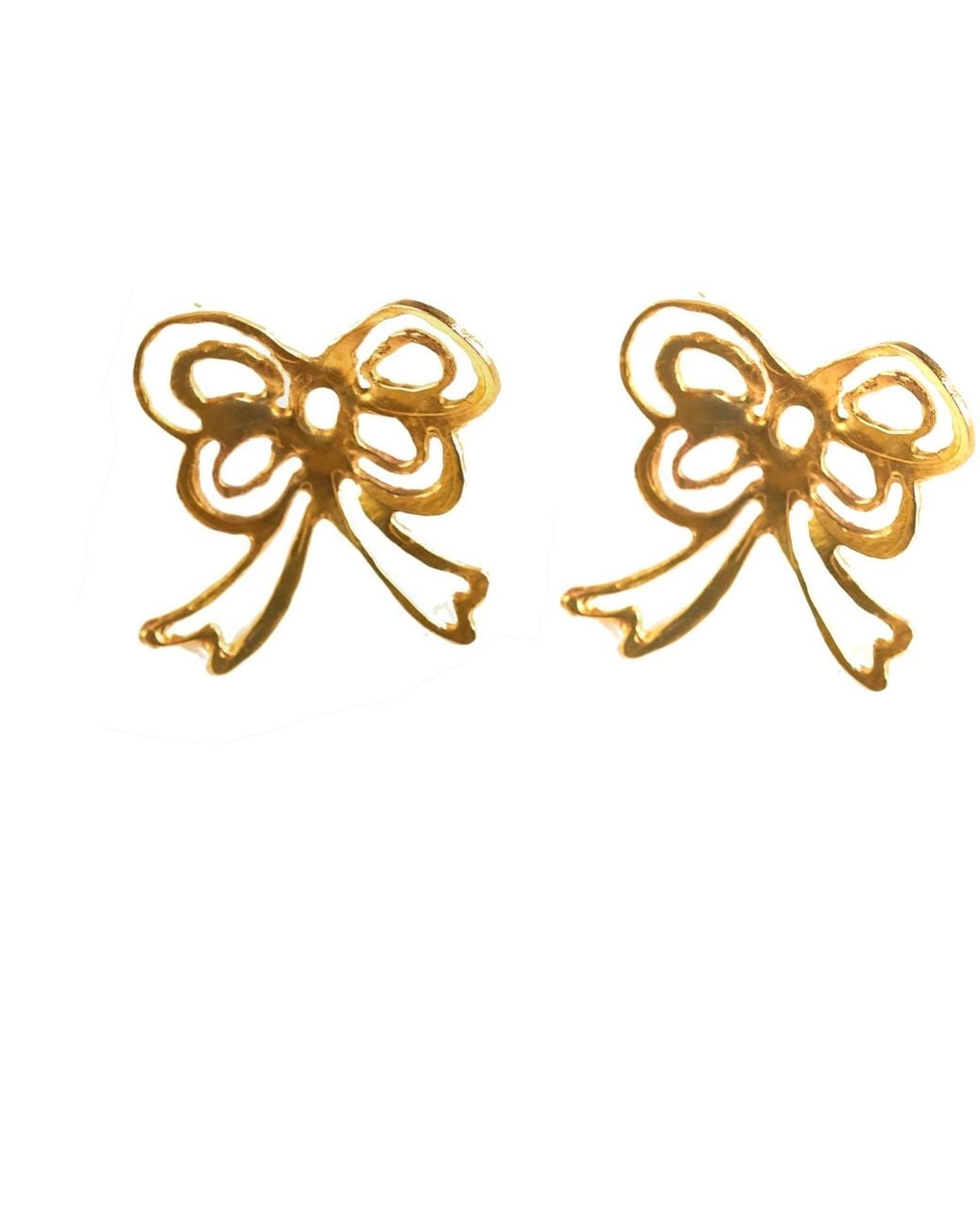 Lily Flo Jewellery Metallic Large Bow Earrings