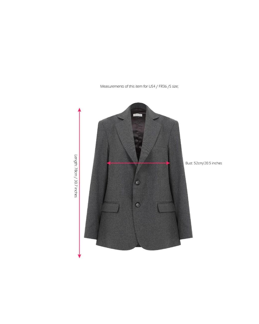 NAZLI CEREN Gray Boxy Oversize Blazer