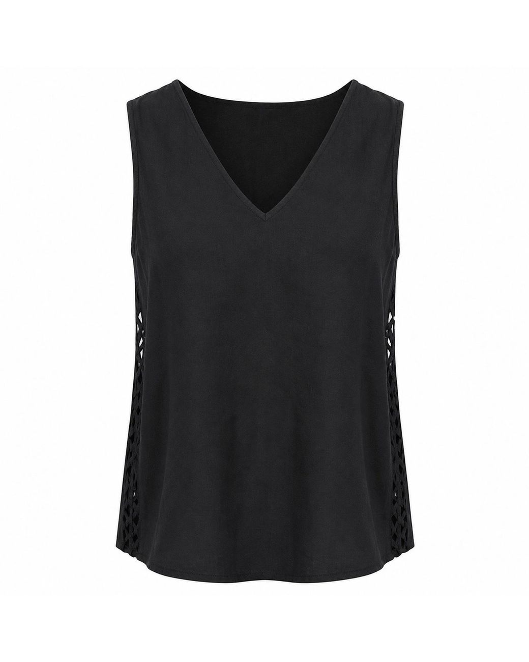 MARICEL Black Eleonora Linen Top
