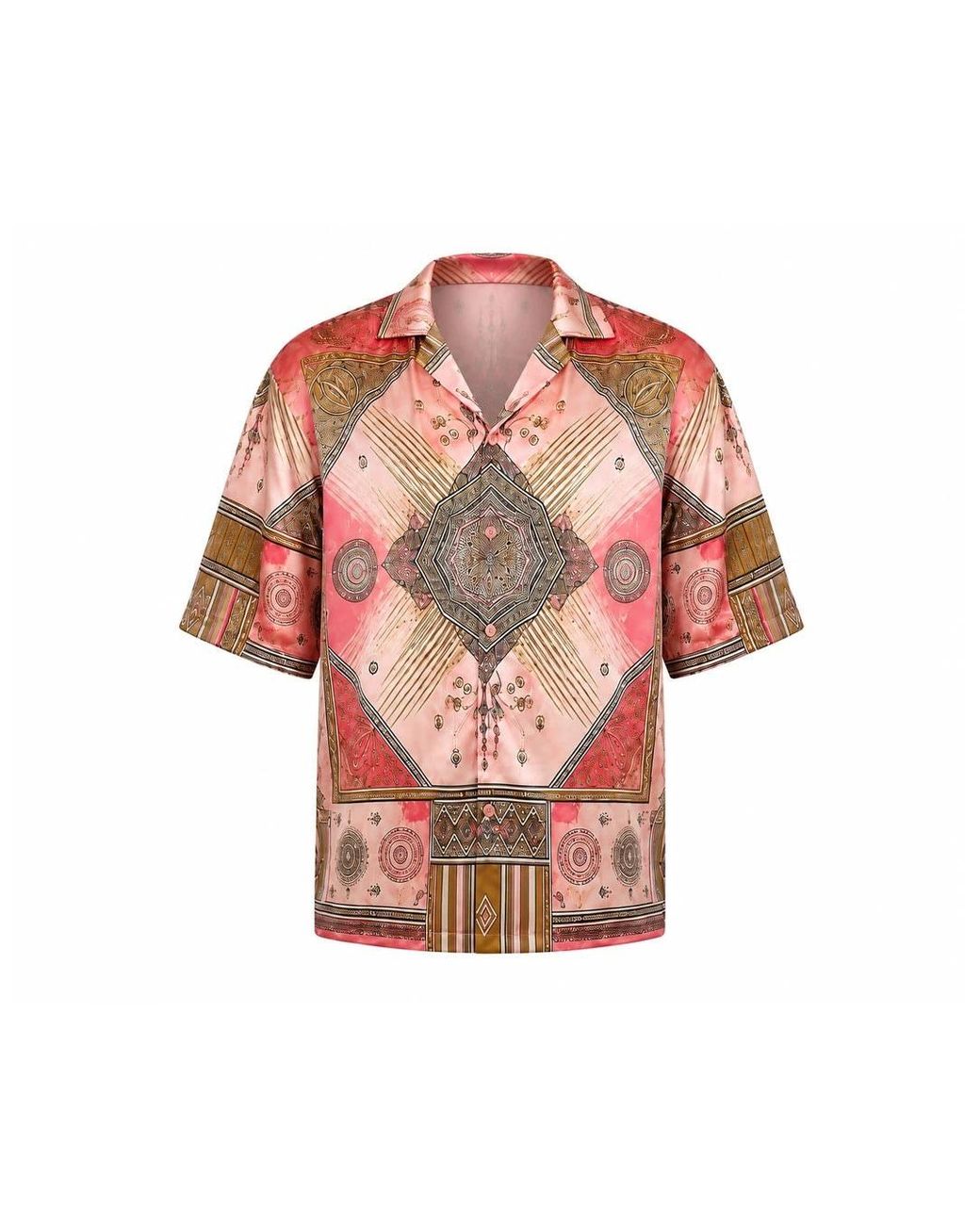 Hustle Pink Scar City Satin-Shirt for men