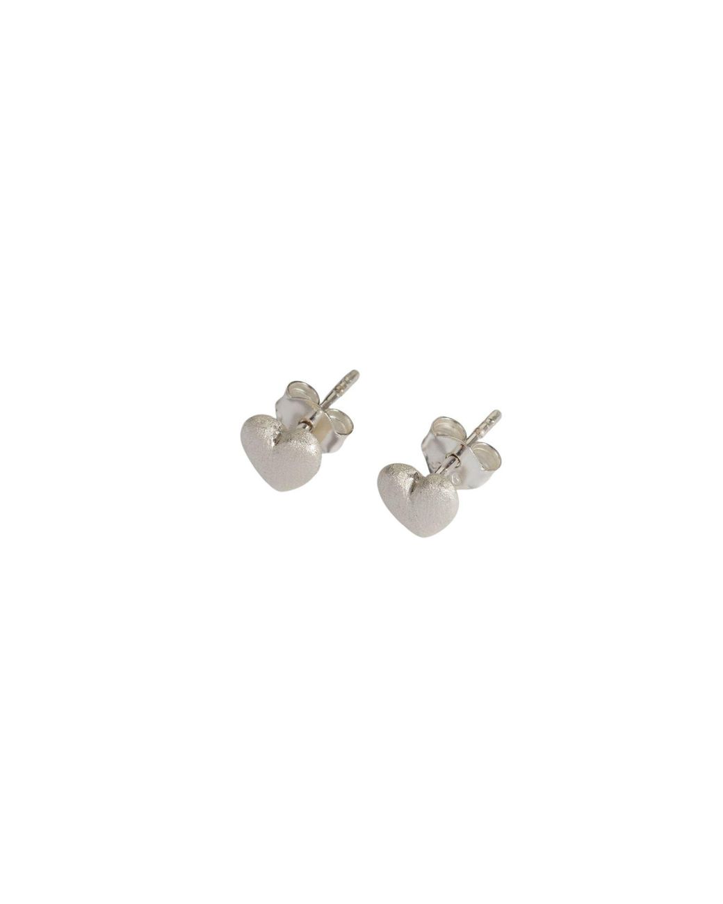 Claire Hill Designs Metallic Brushed Heart Stud Earrings