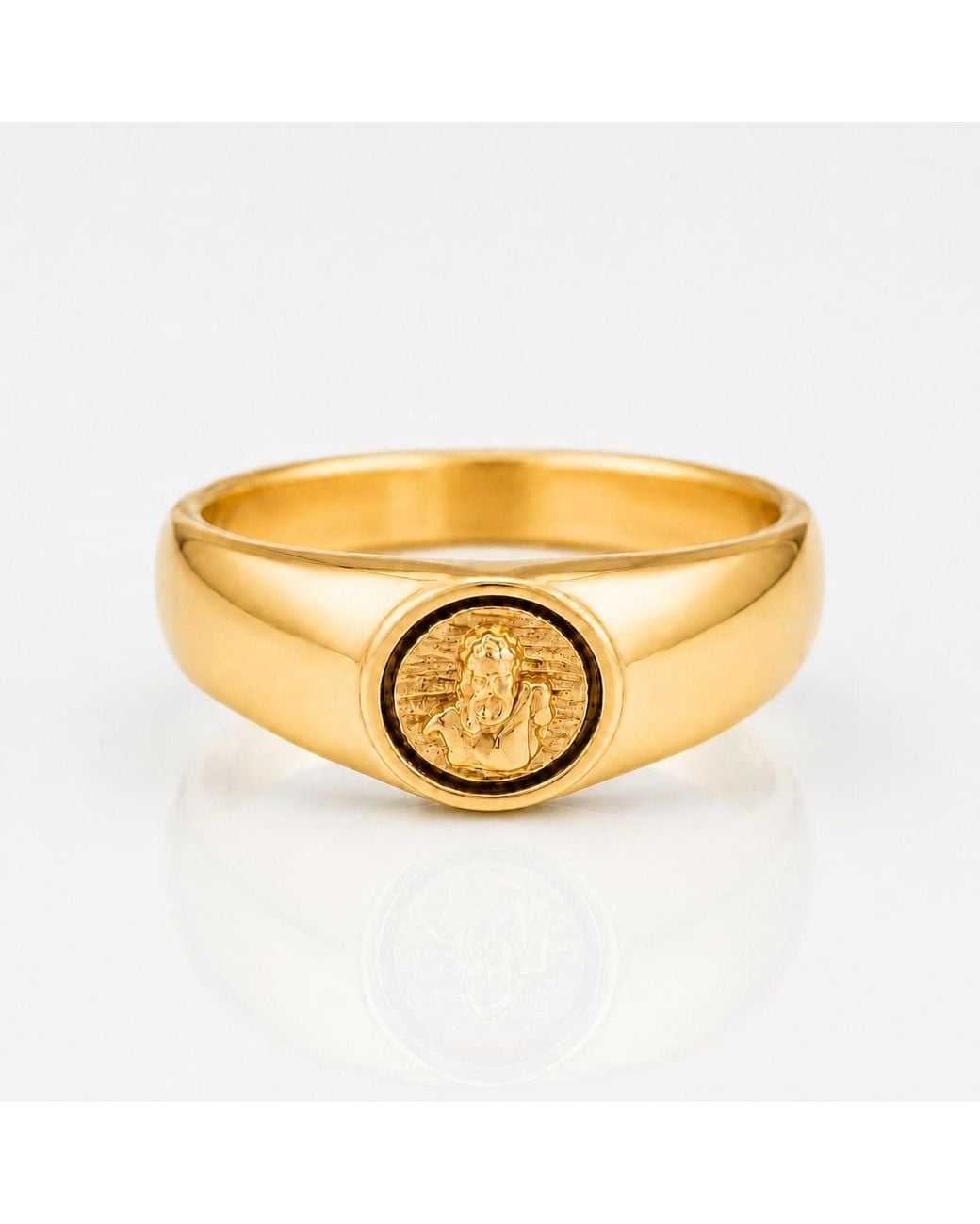 Outrage London Zeus God Signet Ring in Metallic for Men | Lyst