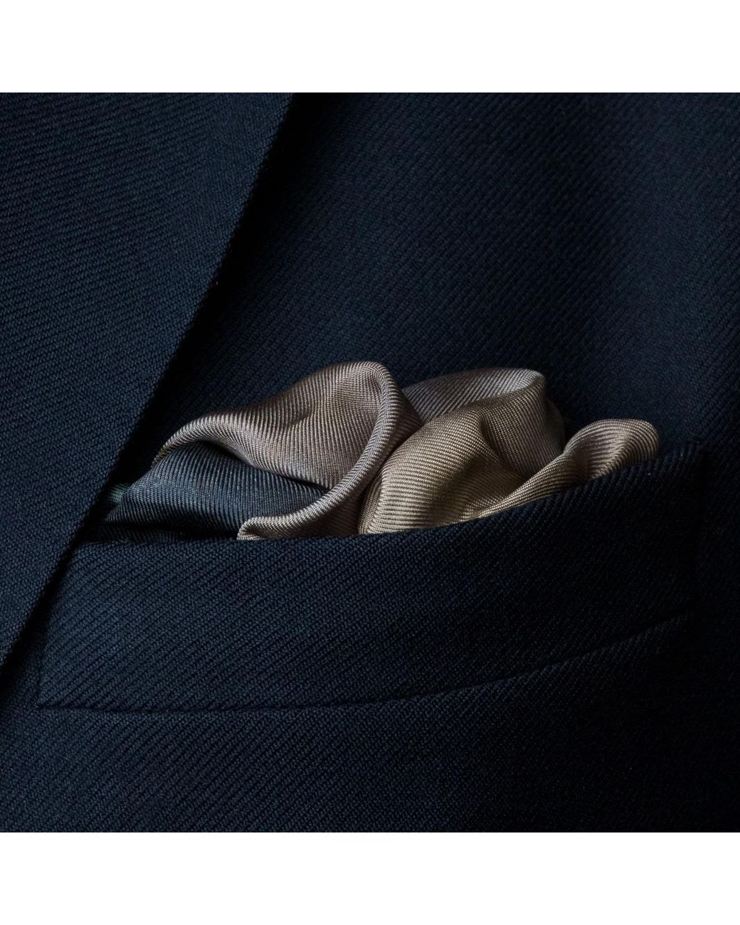 Otway & Orford Gray 'Into The Storm' Ocean Liner Silk Pocket Square. Full-Size for men