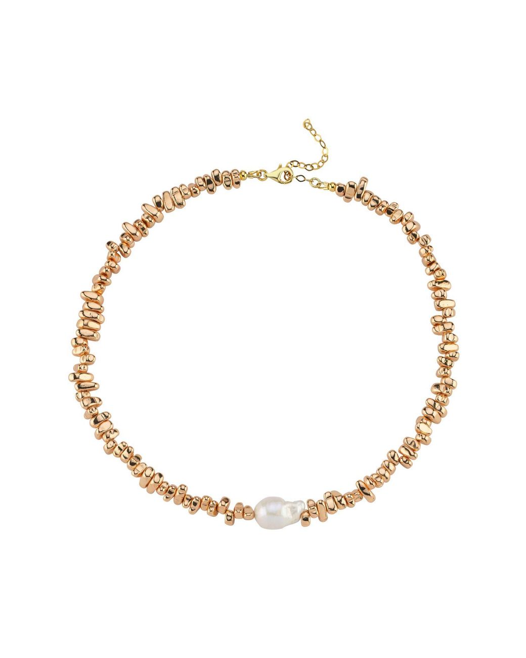 LINYA JEWELLERY Metallic Sirius Baroque Pearl Hematite Stone Necklace