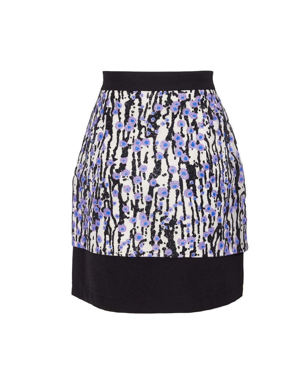 Julia Allert Black High-Waisted Multi-Layered Mini Skirt With Patent Belt Liliac