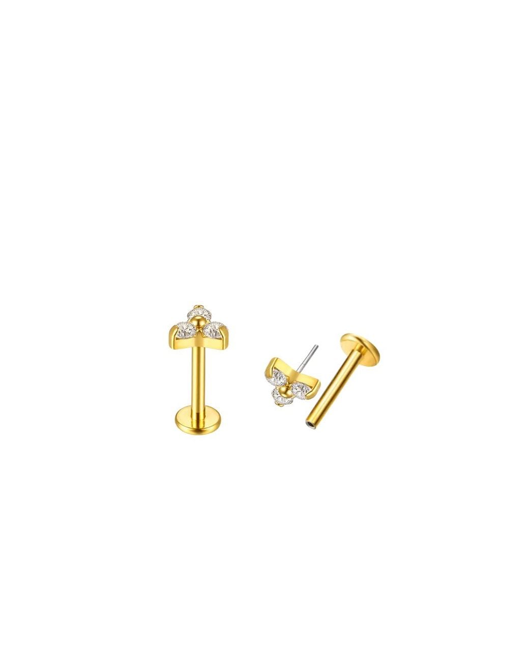 Mickey's Girl Metallic Mini Lotus Flat Back Earrings