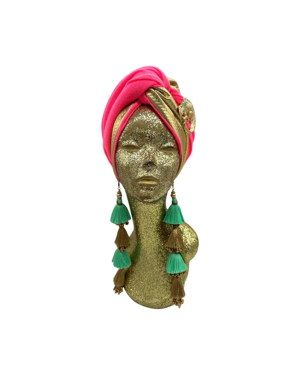 Julia Clancey Red Golden Zia Lizard Reversible Dorado Turban