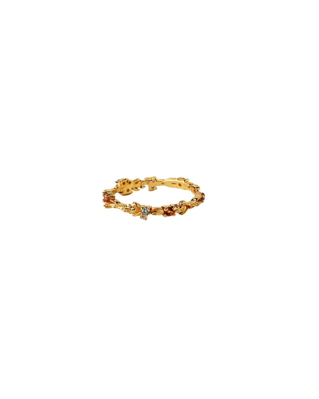 NASI SILVER Metallic Eternity Lilypad & Frog Ring- Sunrise Edition