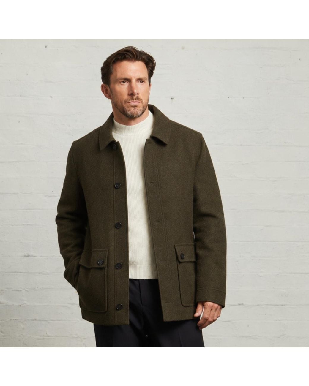 Guards London Green Kyle Wool Tweed Heritage Carcoat for men
