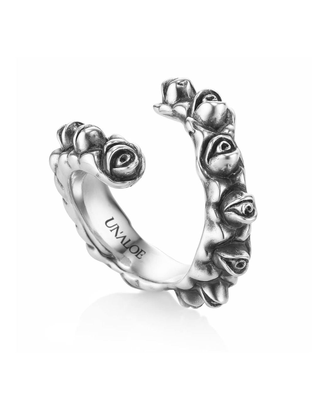 Unaloe Metallic Rose Buds Ring Sterling – Handmade Statement Ring For