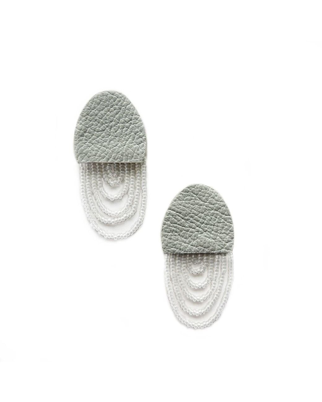 WAIWAI Metallic Aura Glass Bead Leather Earrings Off