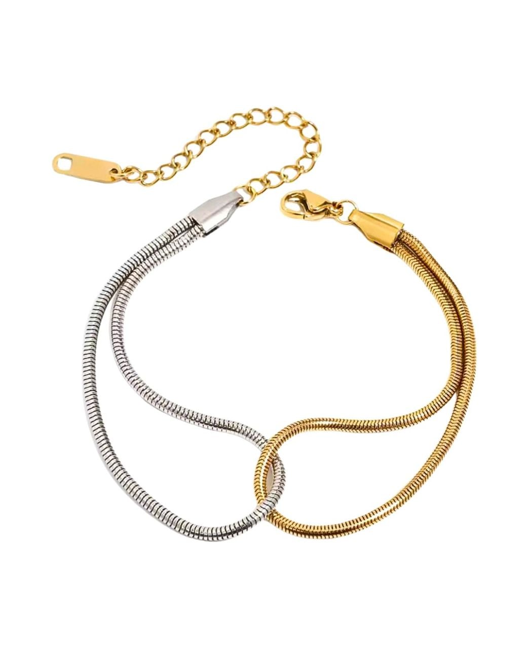 Olivia Le Metallic Sahira Mixed Metal Snake Bracelet