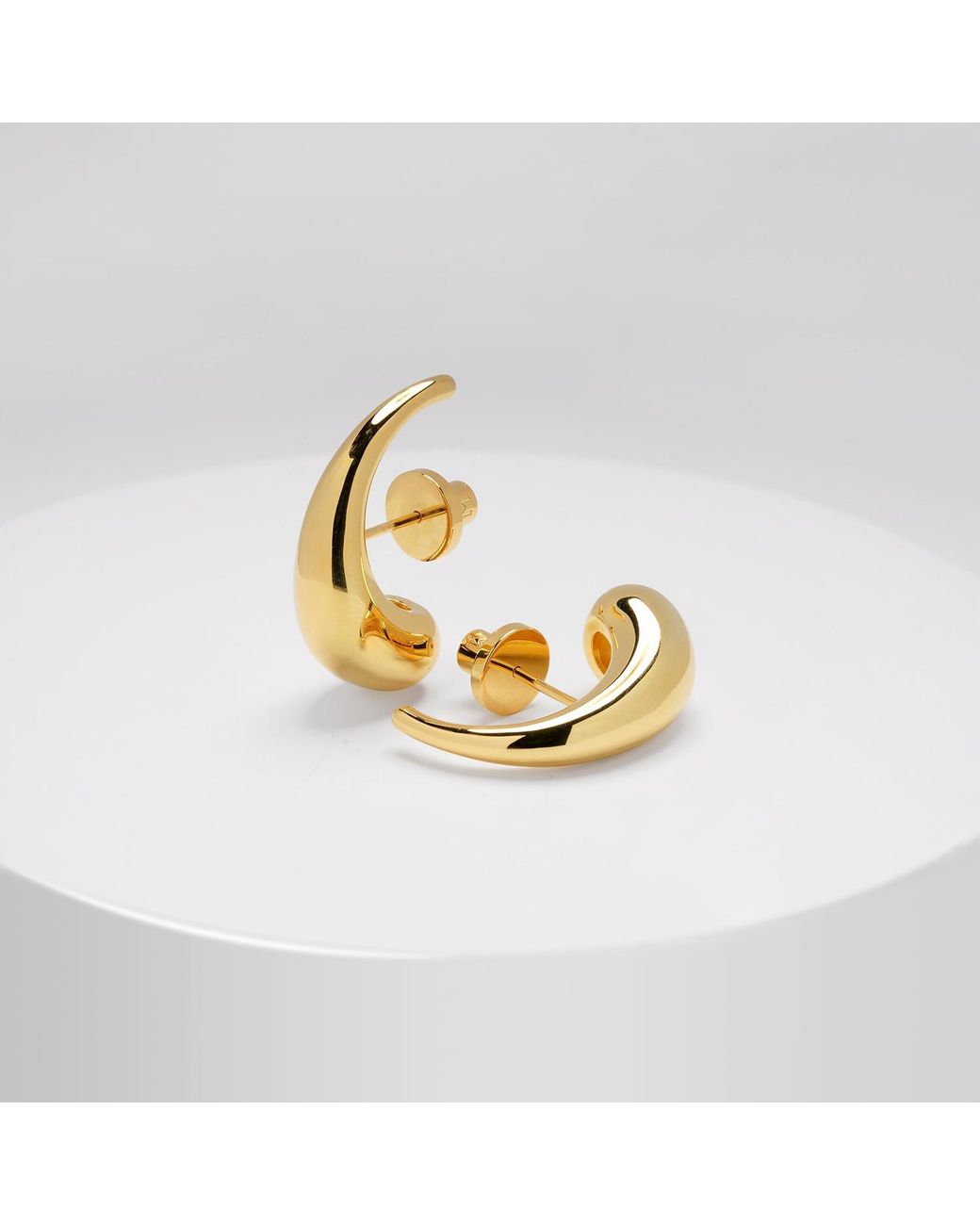 Meulien Metallic Abstract Curved Waterdrop Earrings