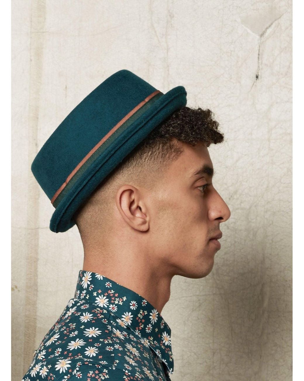 Dasmarca Hats Green Leo Hemlock Felt Skimpy Brim Short Brim Rude Boy Mod Style Porkpie Hat for men