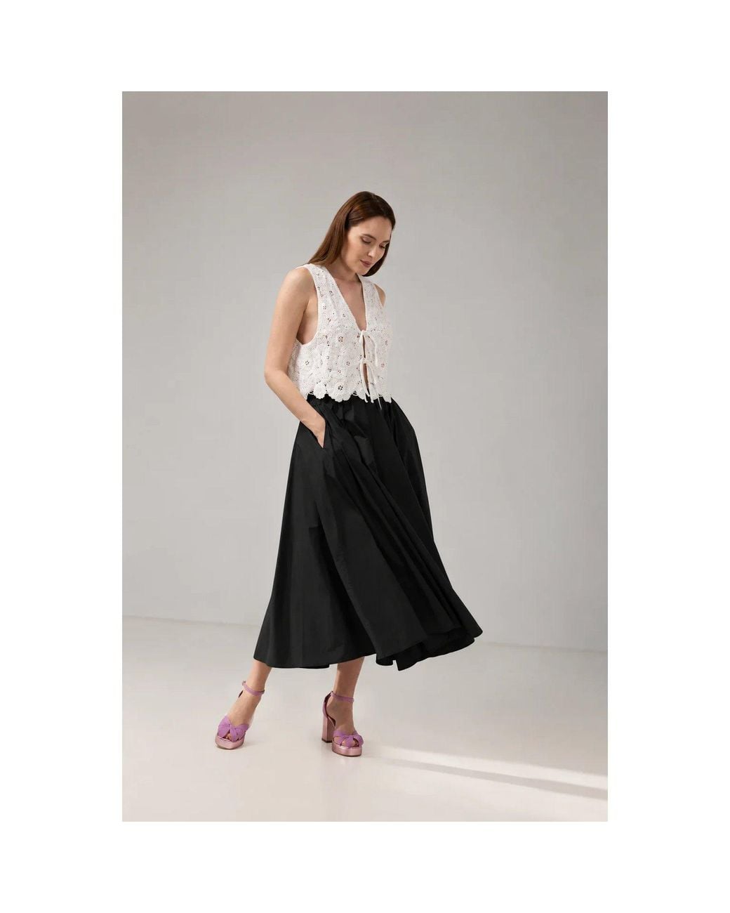 IZABELA MANDOIU Black Midi Skirt
