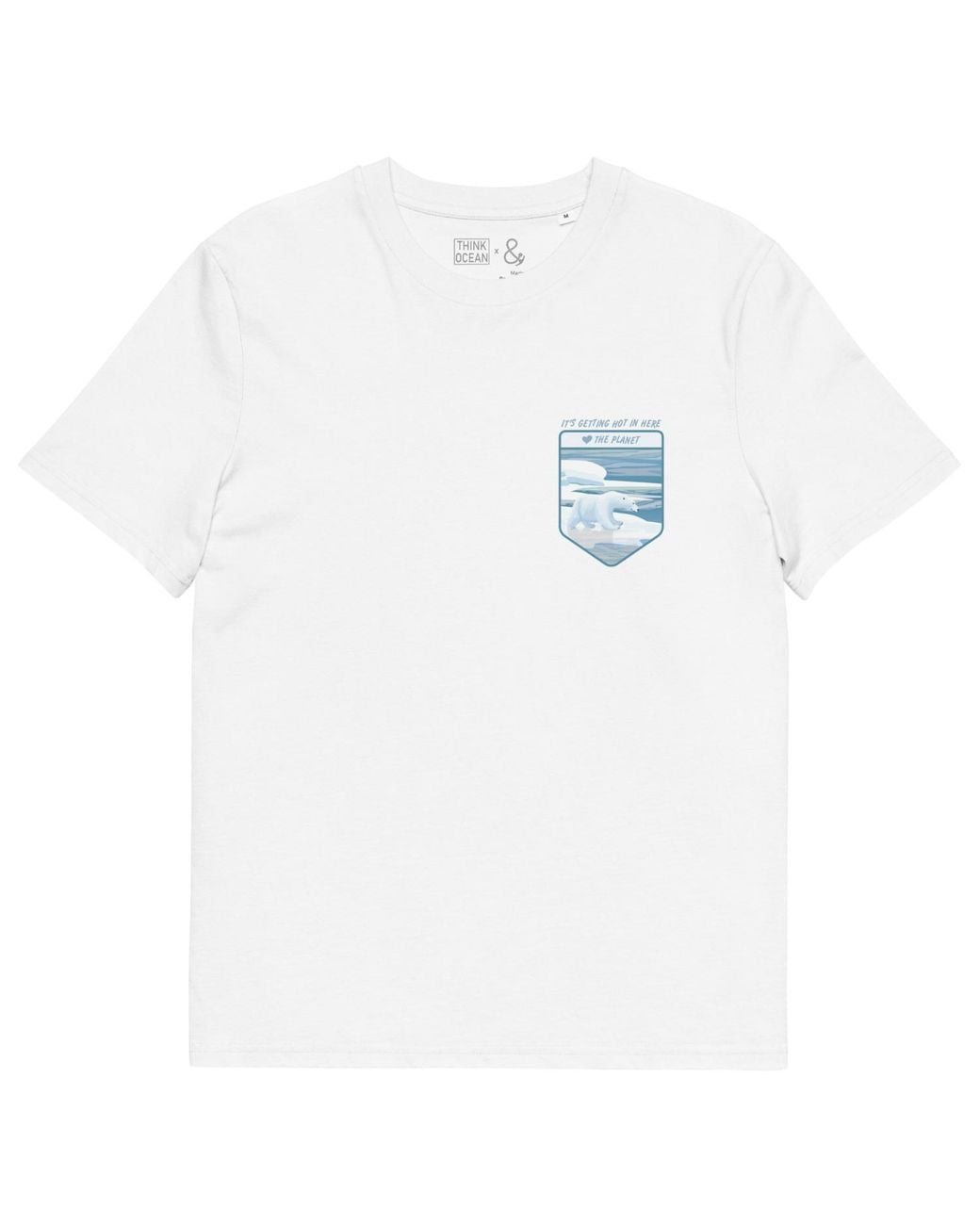Anchor and Crew White Think Ocean Polar Bear Love The Planet Organic Cotton T-Shirt