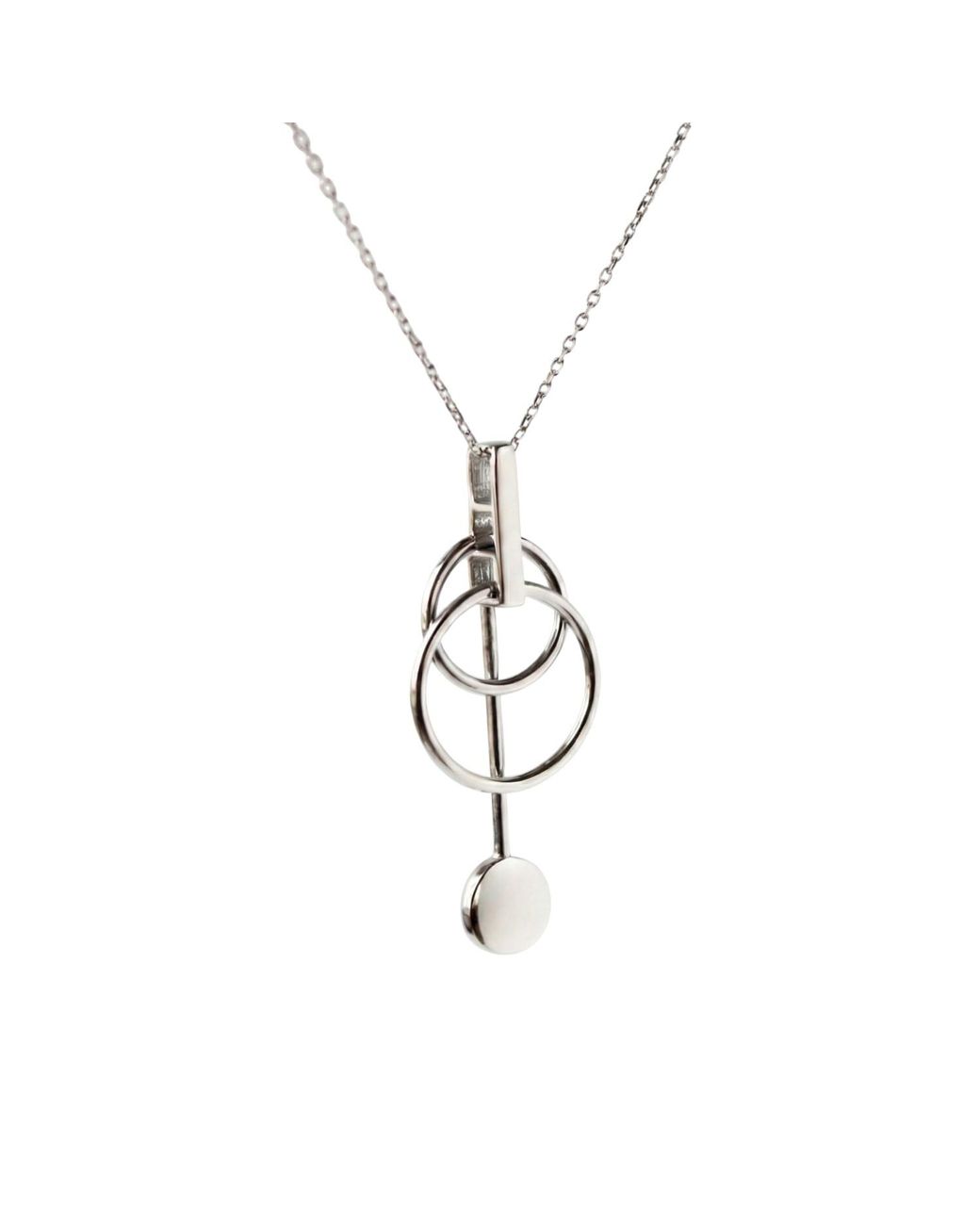 Gutta Design Metallic Mesh Necklace Rhodium Plated