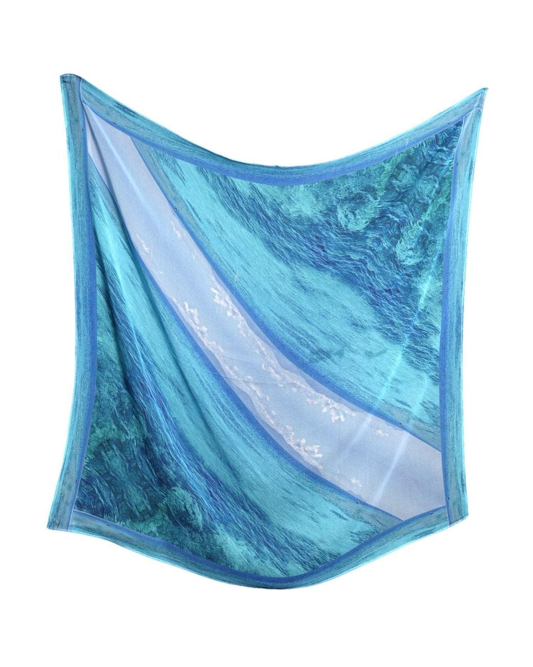 Babs Boutique NYC Blue Silk Square Scarf