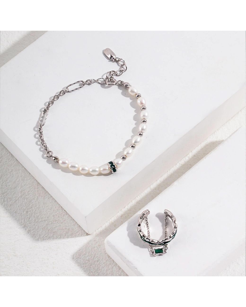 Angel Barocco Metallic Drip Glaze Bead & Pearl Bracelet