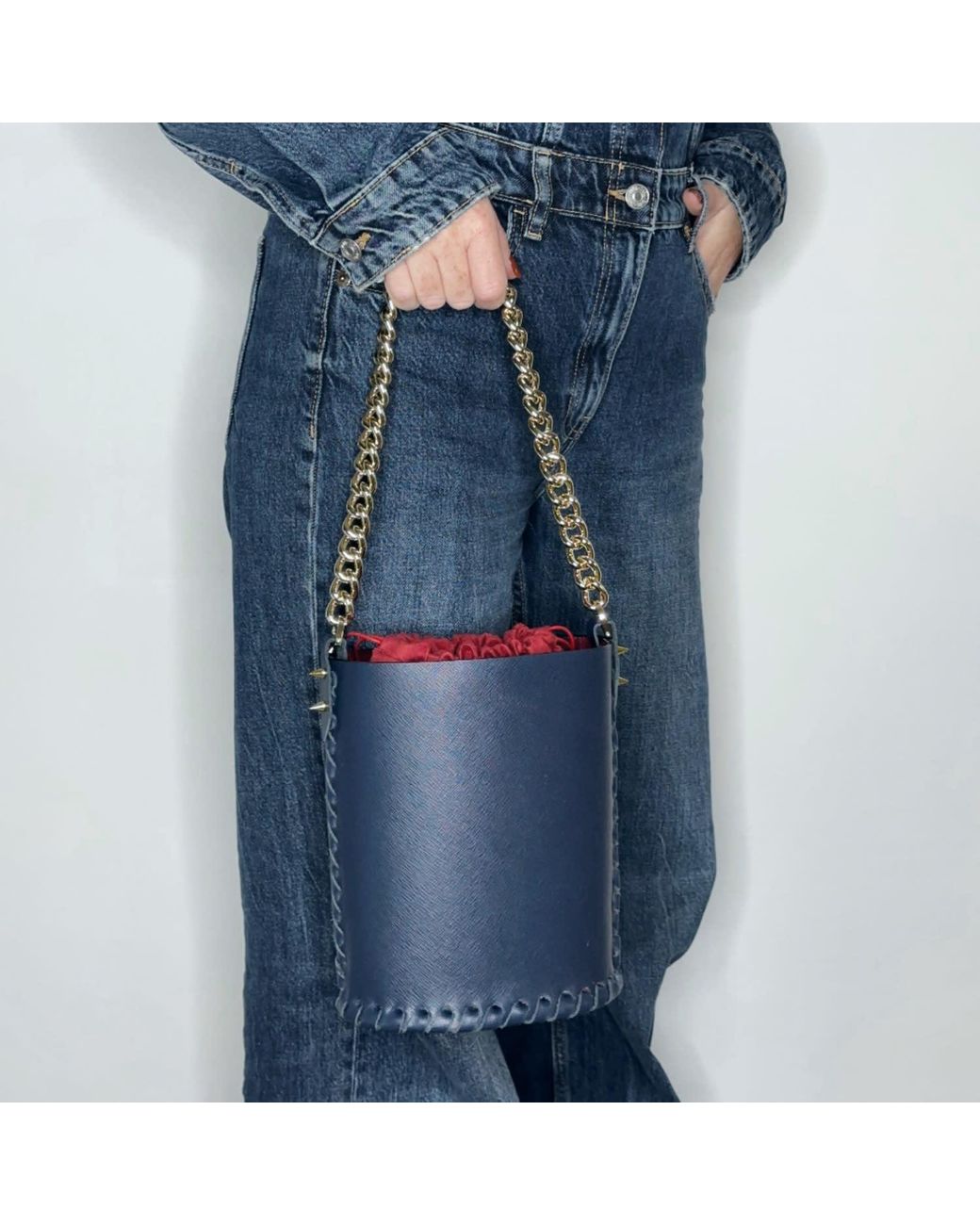 Ruj Heritage Blue Bucket Bag Midnight