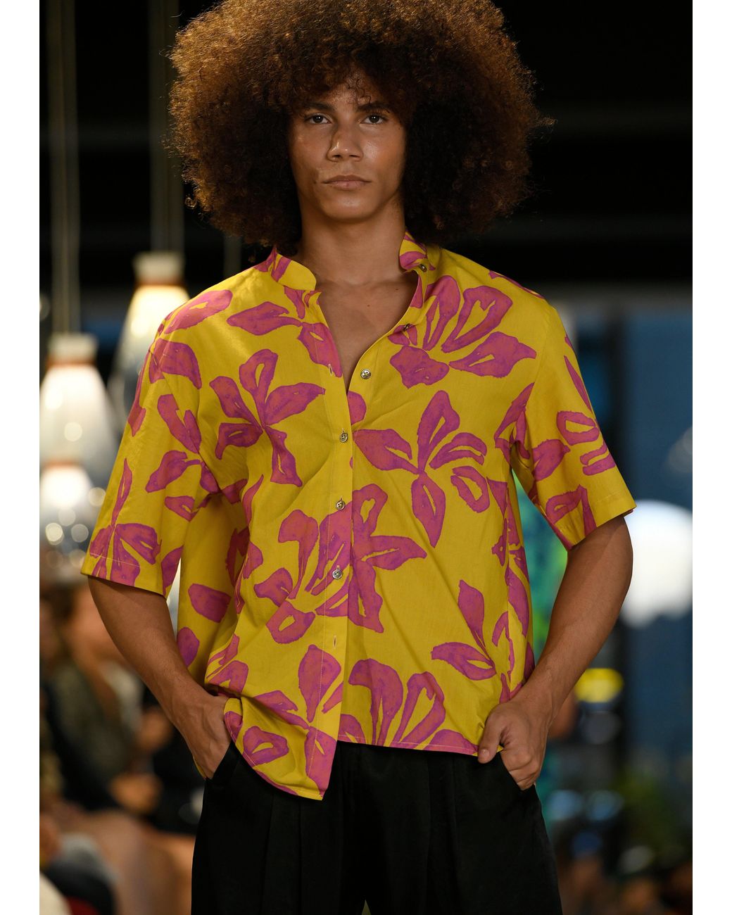 Lost Pattern Metallic Tropical Bliss Oversized Shirt