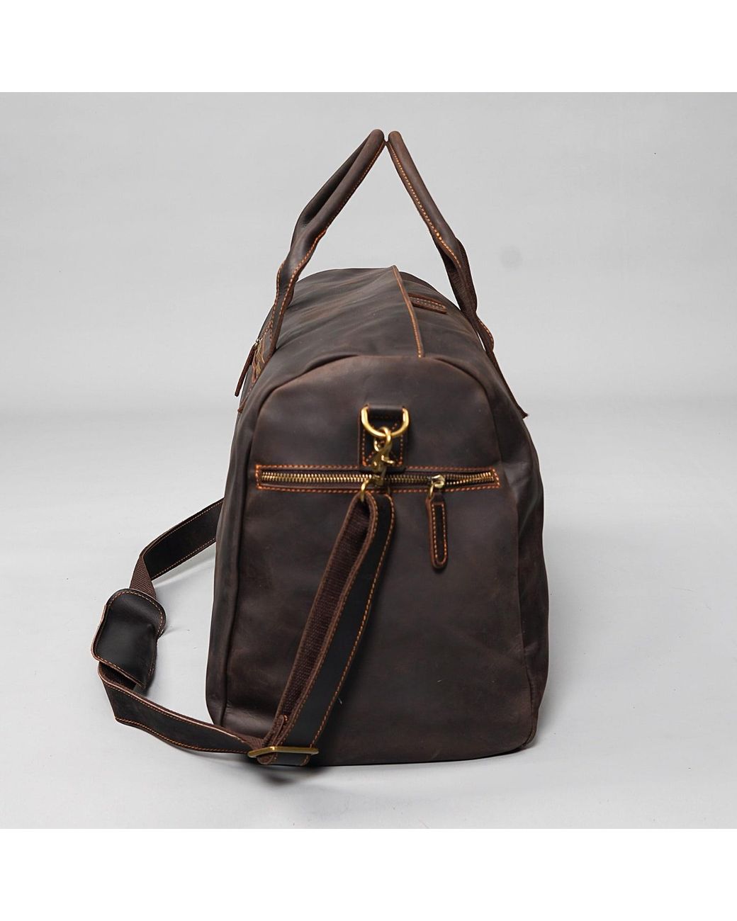 Touri Green Genuine Leather Weekend Bag for men