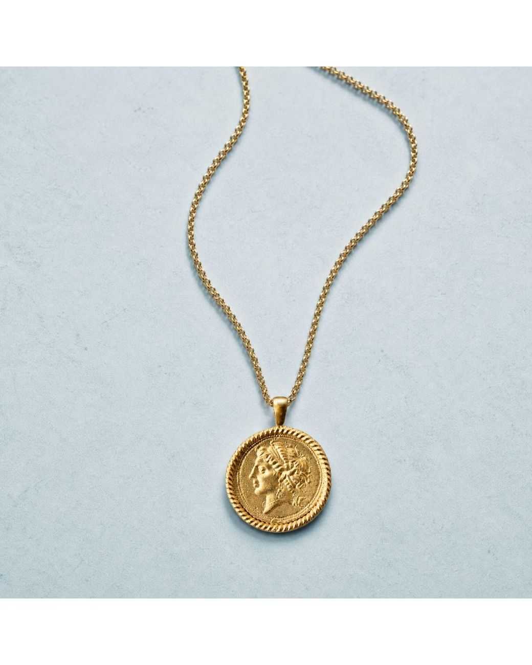 ASSUWA Metallic Parthenope Plated Ancient Coin Necklace