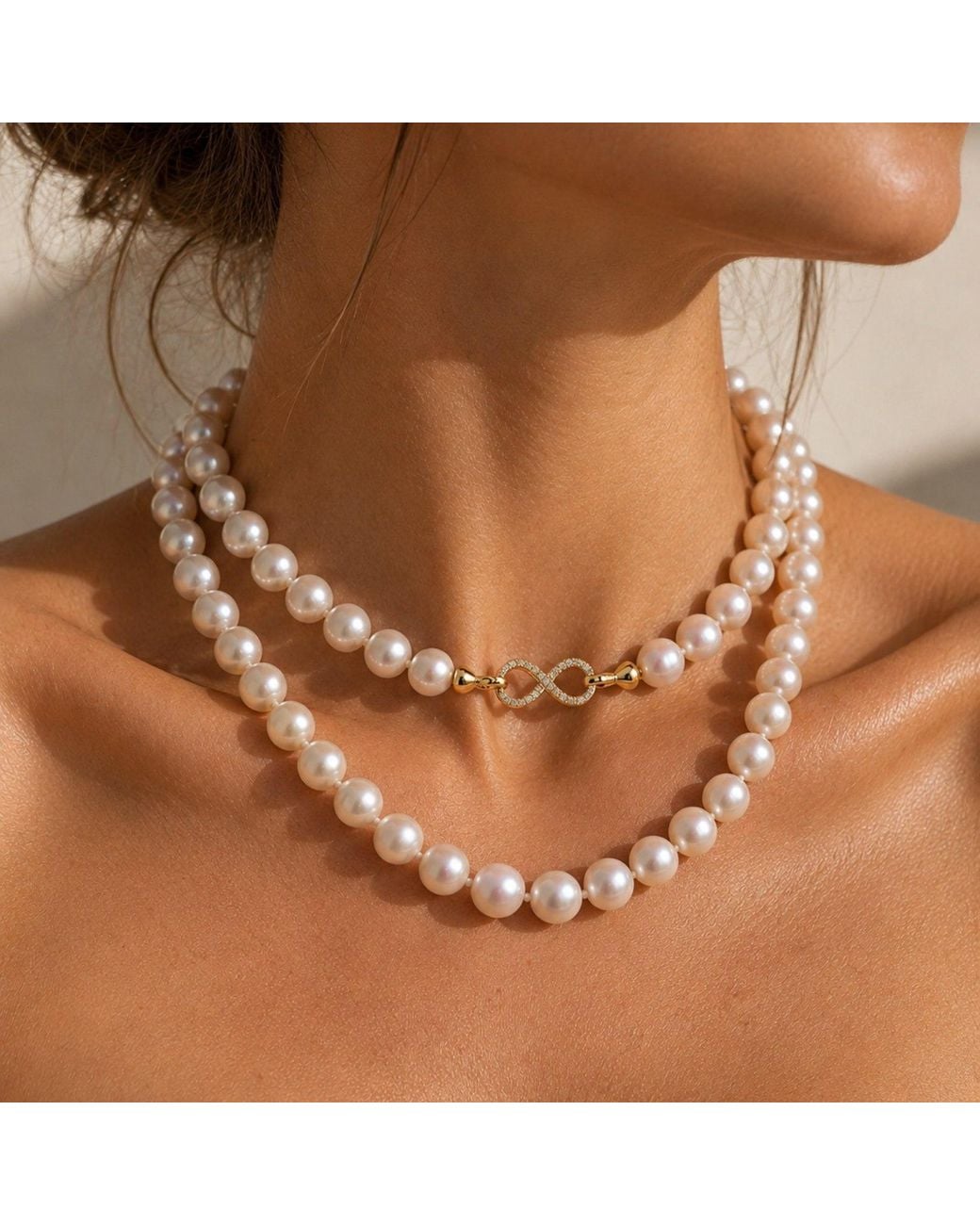 Lalinde Metallic Forever Pearl Necklace