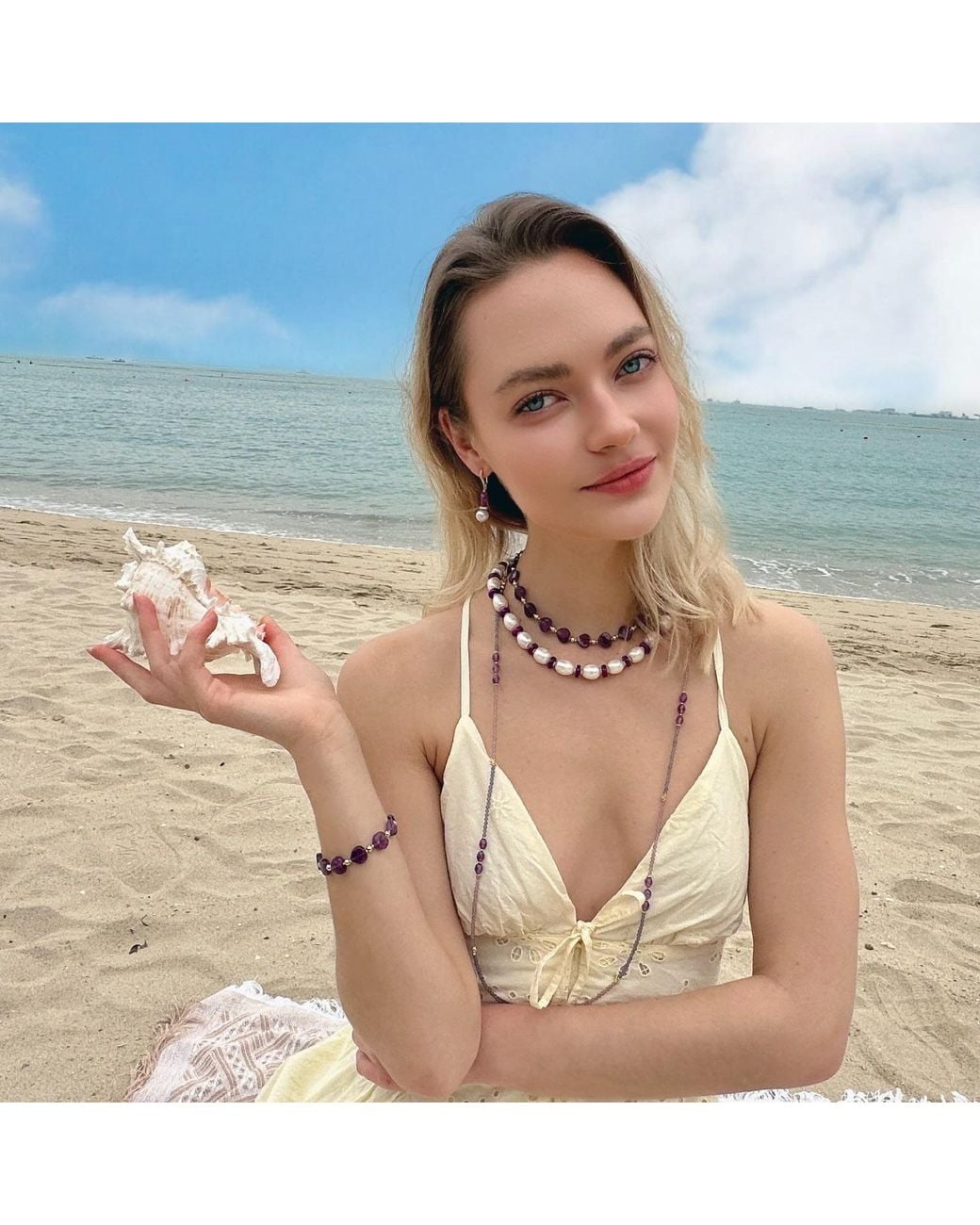 Farra Multicolor Natural Cultured Freshwater Pearls With Gemstone Necklace