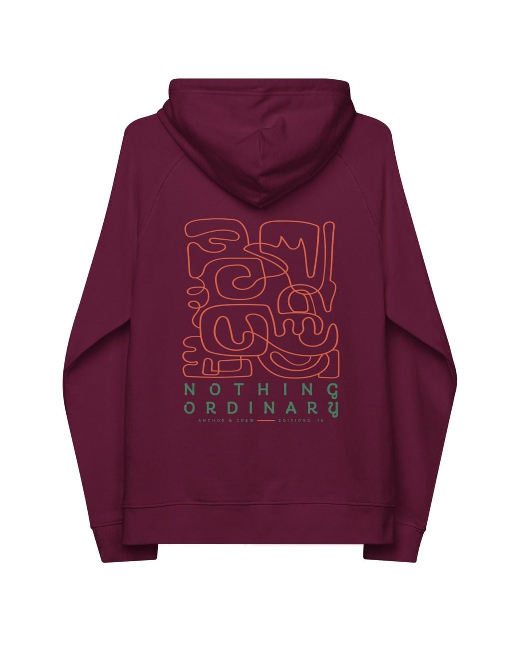 Anchor and Crew Purple Burgundy Sixteen Nothing Ordinary Editions Organic Cotton Hoodie for men