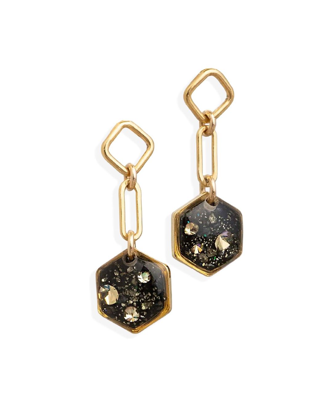 Kate Koel Metallic Galaxy Drop Earrings