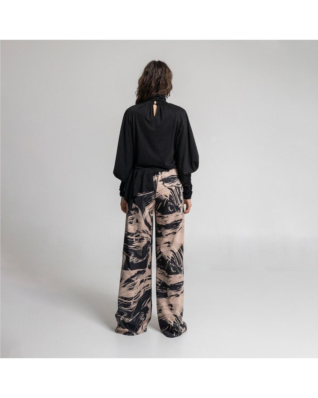 ARTISTA Black Onix Draped Turtleneck