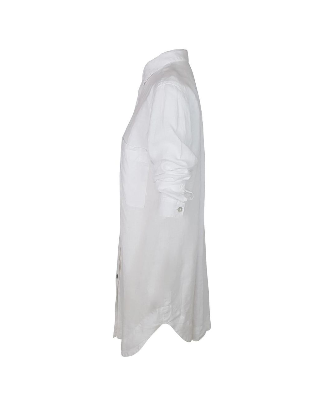 Haris Cotton Gray Long Sleeved Oversized Linen Shirt Dress