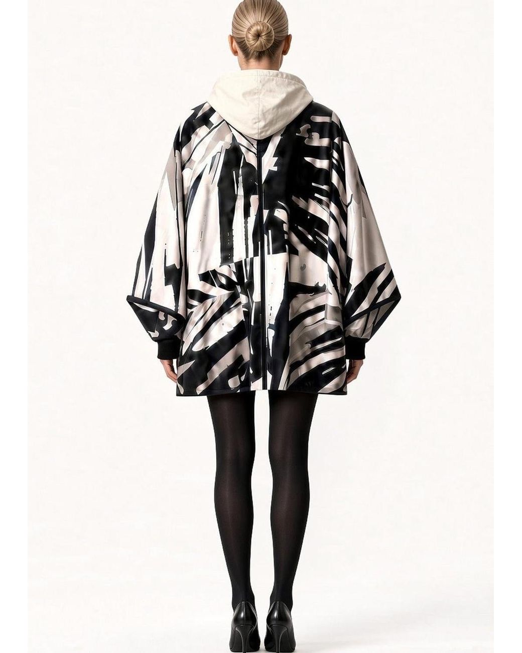 Maxjenny Black High-Tech Rain Poncho –