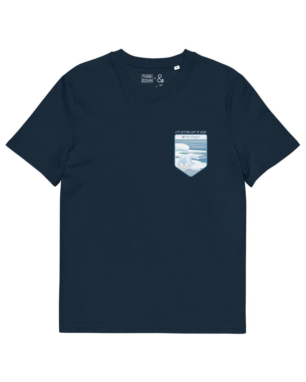 Anchor and Crew Blue Think Ocean Polar Bear Love The Planet Organic Cotton T-Shirt
