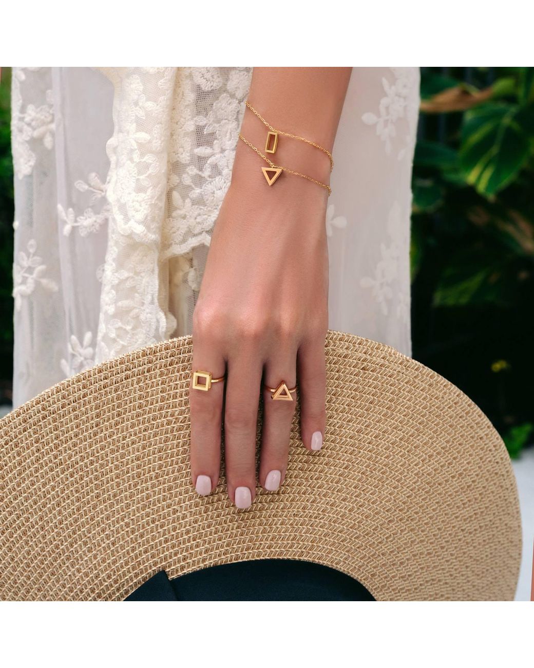 Sheida Farrokhi Metallic Square Ring