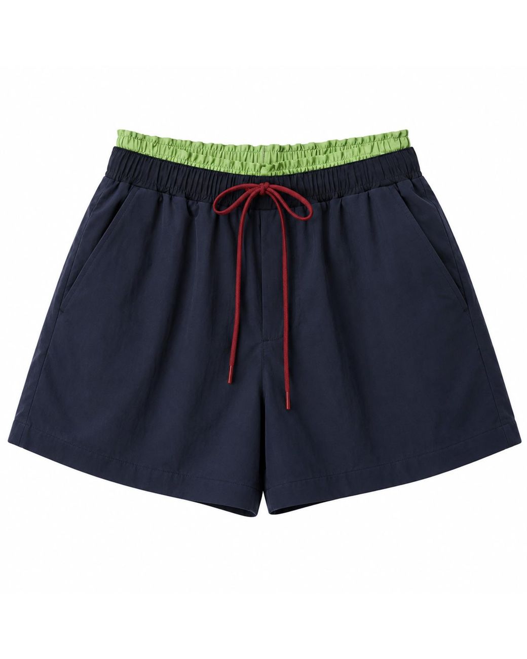 FRONT ROW SHOP Blue Double Waist Short