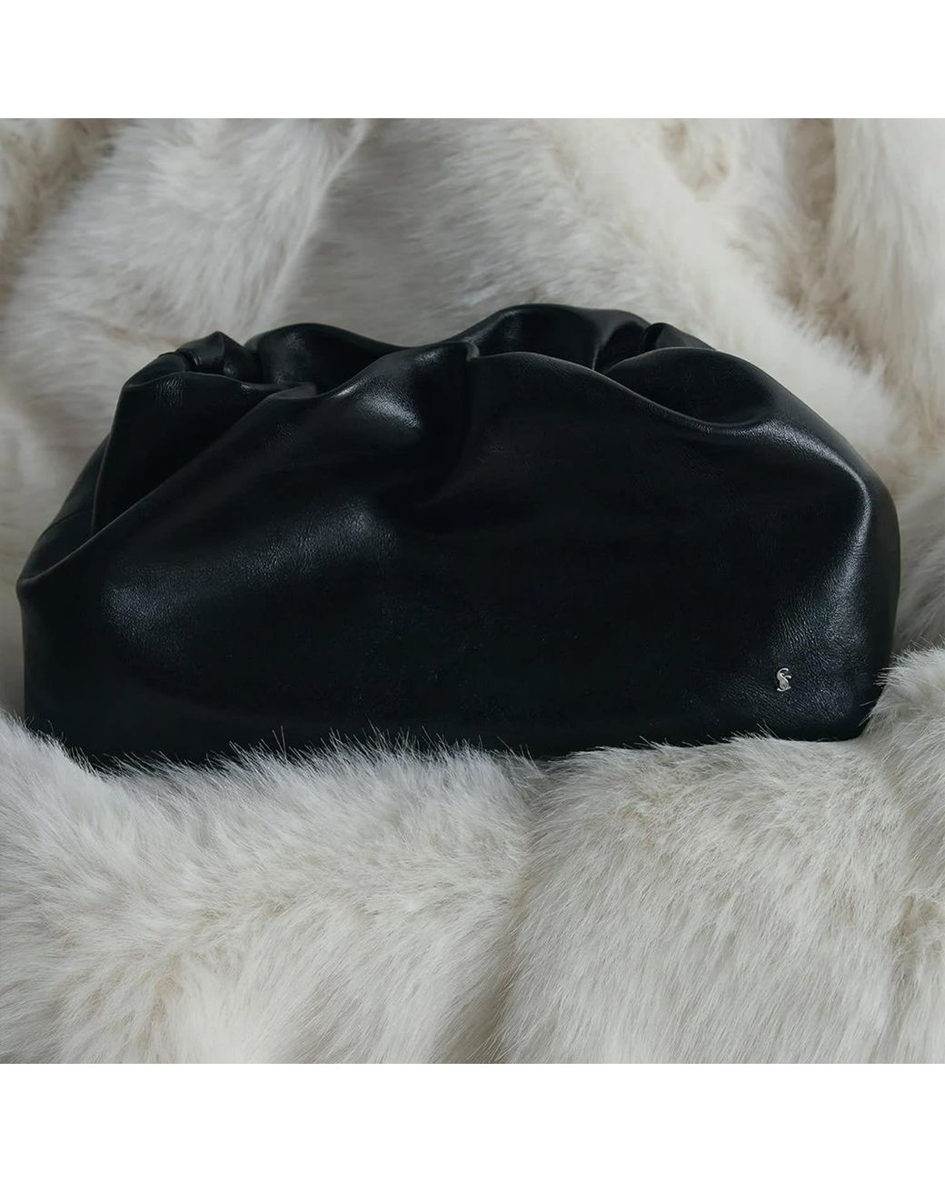 Sd Collection Black Cove Ruched Clutch