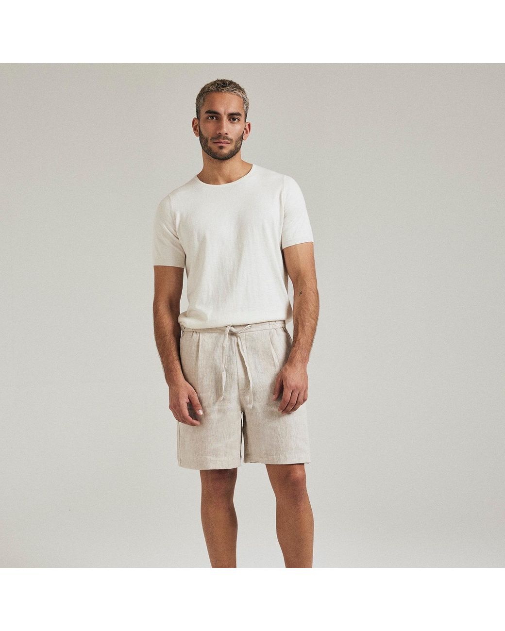 Salts Cashmere White Short Sleeved Knitted Tee for men